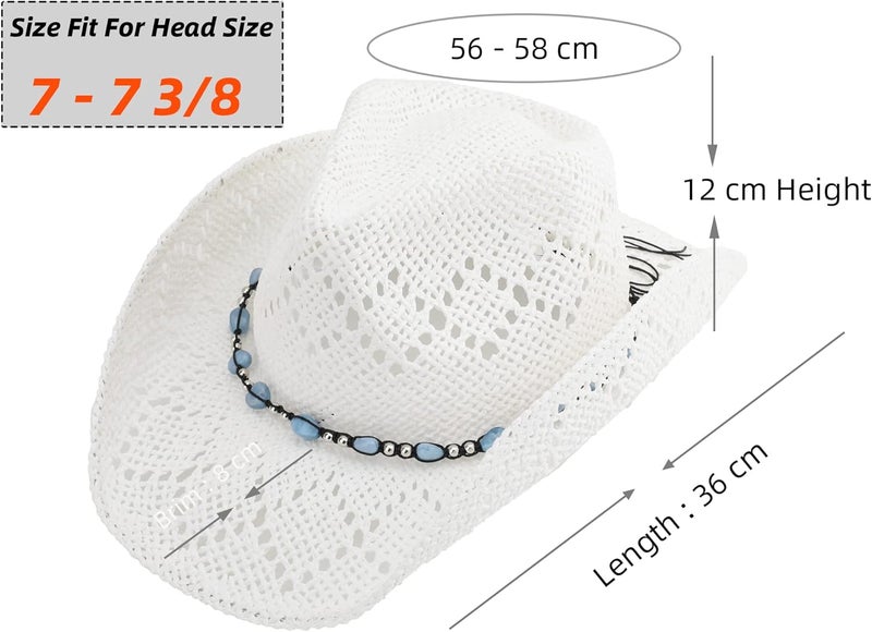 Pro Celia Men Women Cowgirl Straw Western Cowboy Hat - Image 3